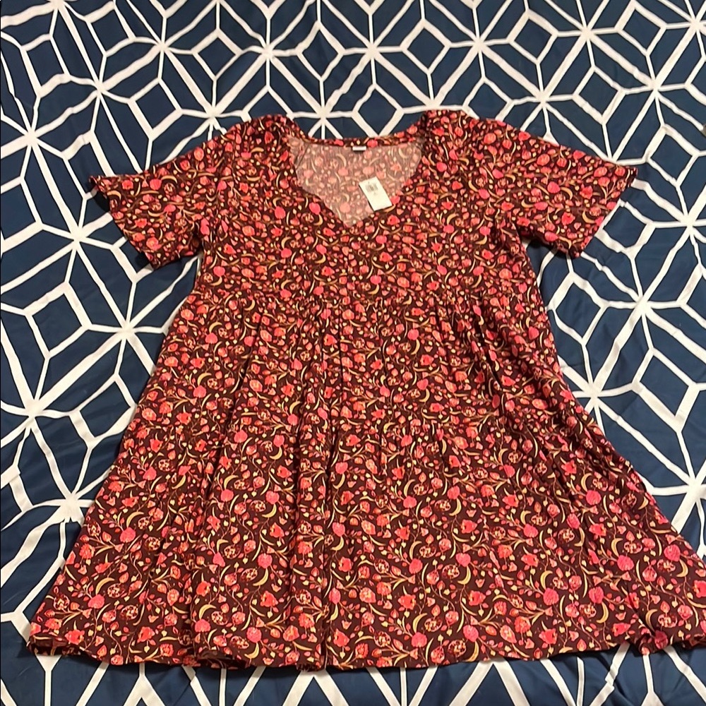 Charming Pink Floral Patterned Mini Dress